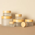 100g Customizable Flat Glass Cosmetic Jars with Screw Cap Frost Surface for Face Cream Skin Care Serum & Body Butter Packaging