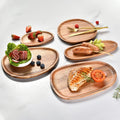 Modern Acacia Wood Fruit Tray Creative Japanese Swing Design Multifunctional Tea Cup Tray Restaurant Wedding Home Use