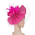 Women's Kentucky Derby Hat Sinamay Church Wedding Cocktail Tea Party Hairclip Headwear Fascinators Hats with Flower & Mesh