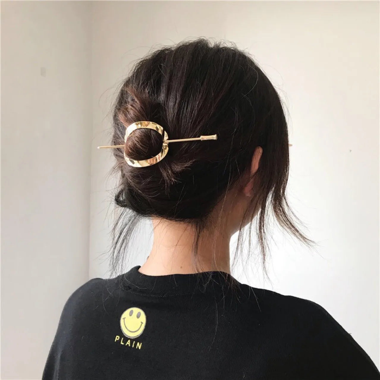 Fashion Metal Hair Clip Round Square Hollow Circle Hair Stick Hair Jewelry Tiara Fashion Bride Women Headwear