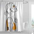 3D Bathroom Shower Curtains Sketch Kissing Lovers Waterproof Polyester Wall Screen Bath Decor Black White Curtains Home