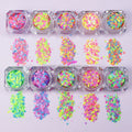 Hot Sale Polyester Confetti Neon Glitter Wholesale Fluorescent Chunky Mixed Glitter for Crafts Christmas Decorations
