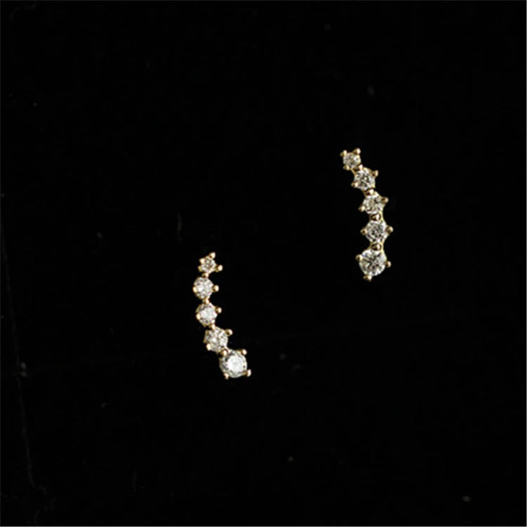 Simple Design Girls Gifts Esty Hot Selling Zircon Stone S925 Climb Stud Earrings