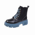 Women's Ankle Bootie Female Platform Heels Boot Martin Boot Low Heel Short Top Zipper-up Lace-up Fashion Warm Dress Campus Boots