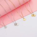 Personalized Silver Stainless Steel Necklace Geometric Circle Charm Custom Name Engraved Laser Logo Disc Mirror Style Jewelry
