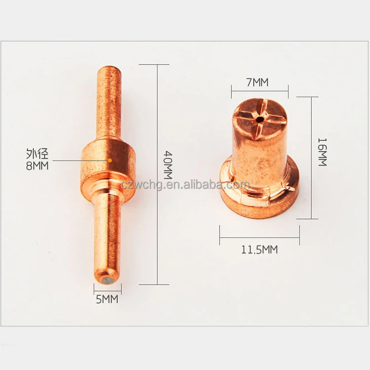 Plasma Cutting Cutter Torch Consumables PT31 PT40 Lengthen Plasma Electrode Nozzle