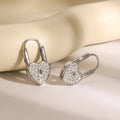Stainless Steel Waterproof Zircon Heart Drop Earrings for Women Fashion Jewelry Earrings