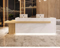 Modern Luxury Wooden Front Counter Table for Fashion Clothing Store Office Building Reception Desk Beauty Salon Supermarket