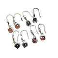 Classic Fine Healing Natural Raw Crystal Stone Jewelry Super 7 925 Sterling Silver Inlaidea Earrings for Women Fashion