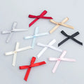 Pre-Made Small Size Mini Self-Adhesive Polyester Satin Gift Ribbon Bow Floral Style for Christmas Decorated Lingerie Underwear