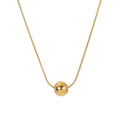 AA00445 Stainless Steel Pendant Necklace 14K Gold Plated Beads Necklace Clavicle Necklace Jewelry for Woman and Men