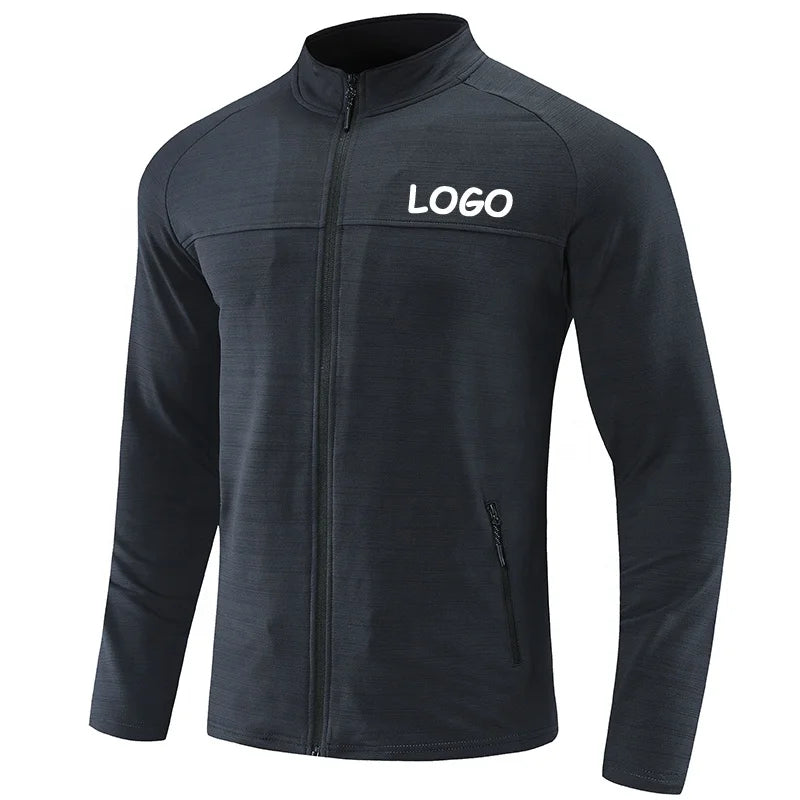 Dropshipping Men's Training Wear Blank Custom Logo Sport Wear Jacket Sweatsuit Zipper up Jackets for Men