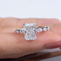 Messi Gems MSR-1304 Fashion 18K White  Gold 3ct F VVS2 Radiant Shape Lab Grown Diamond Ring