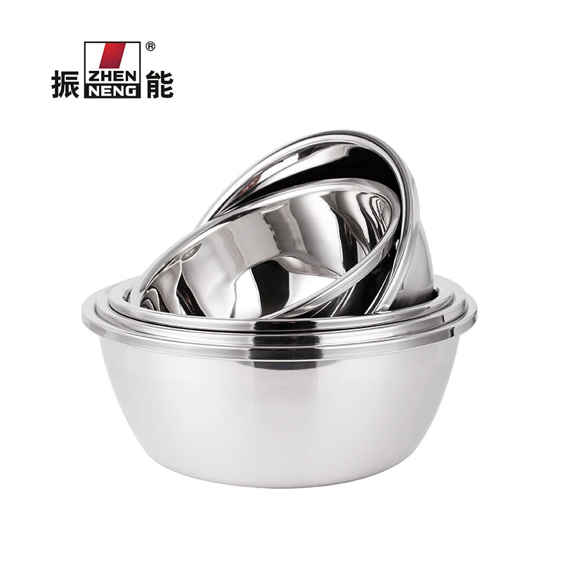 28cm Premium Stainless Steel Mixing Bowl with High-side Design Easy Pour Rim Salad Basin for Baking & Prepping
