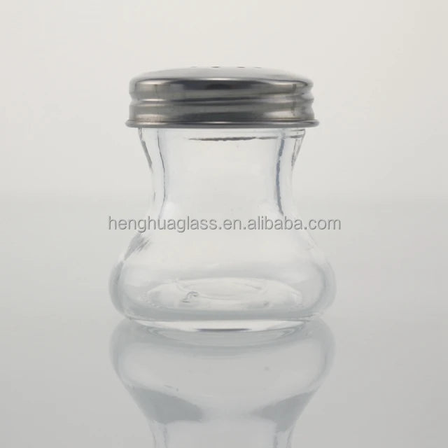 Kitchen Round Mini 25ml Glass Spice Jar Pepper Salt Shaker Container Seasoning Bottle Glass Jar With Stainless Steel Shaker Lid