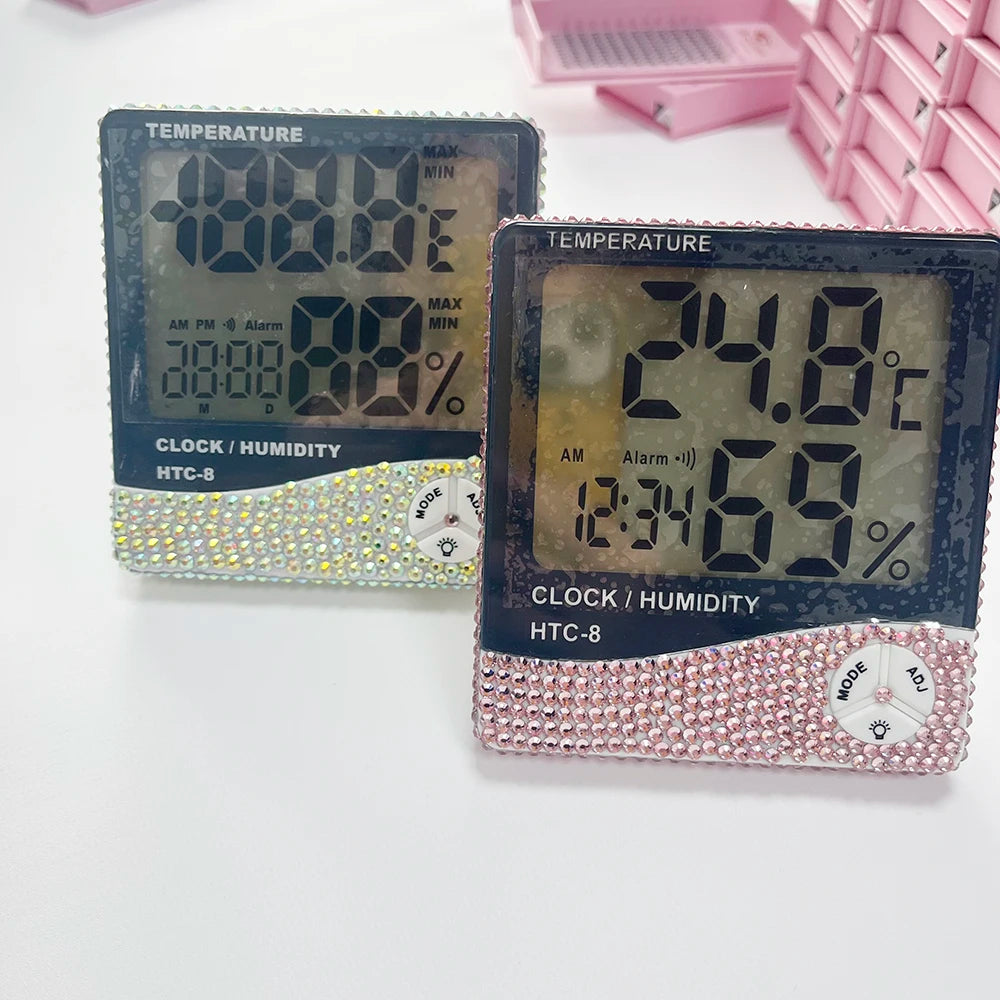 Wholesale Diamond HTC-8 Digital Thermometer Hygrometer Weather Diamond Temperature and Humidity Digital Display Thermometer