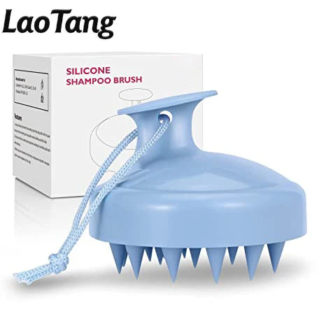 Wheat Straw Custom Logo Hair Brush Waterproof Reusable Soft Body Silicone Hair Shampoo Comb Scalp Brush Massager