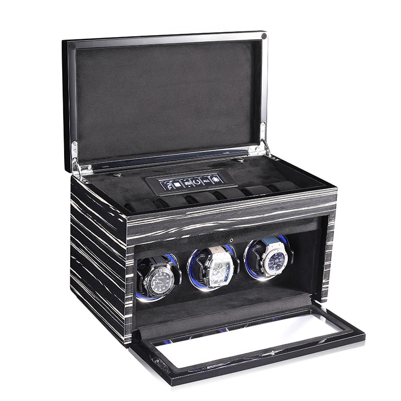 Embers Automatic Watch Winder 2 3 Slots Wooden Storage Box 4 6 8 Watches LCD Touch Mechanical Watches Screen Shaker