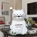 Cute Sitting Cat Commemorative Resin Animal Irregular Hand-painted Engraved Plaque Pet Memorial Piece Model 998 Garden Floral
