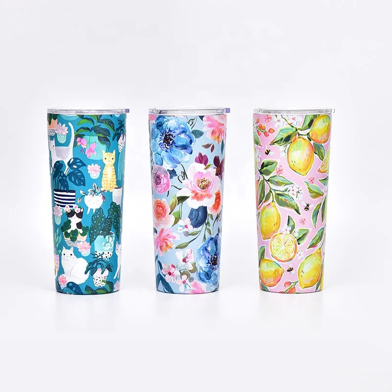 Double Wall Eco Friendly Vacuum Insulated 304 Stainless Steel Tumbler Wholesale Travel Mug With Straw