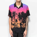 Hot Sale Best Quality Gradient Color Lapel Collar Summer Printed Casual Button Men's Shirt