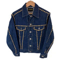 Custom Cotton Oversized Cropped Studded Rhinestone Sequin Denim Jacket Men