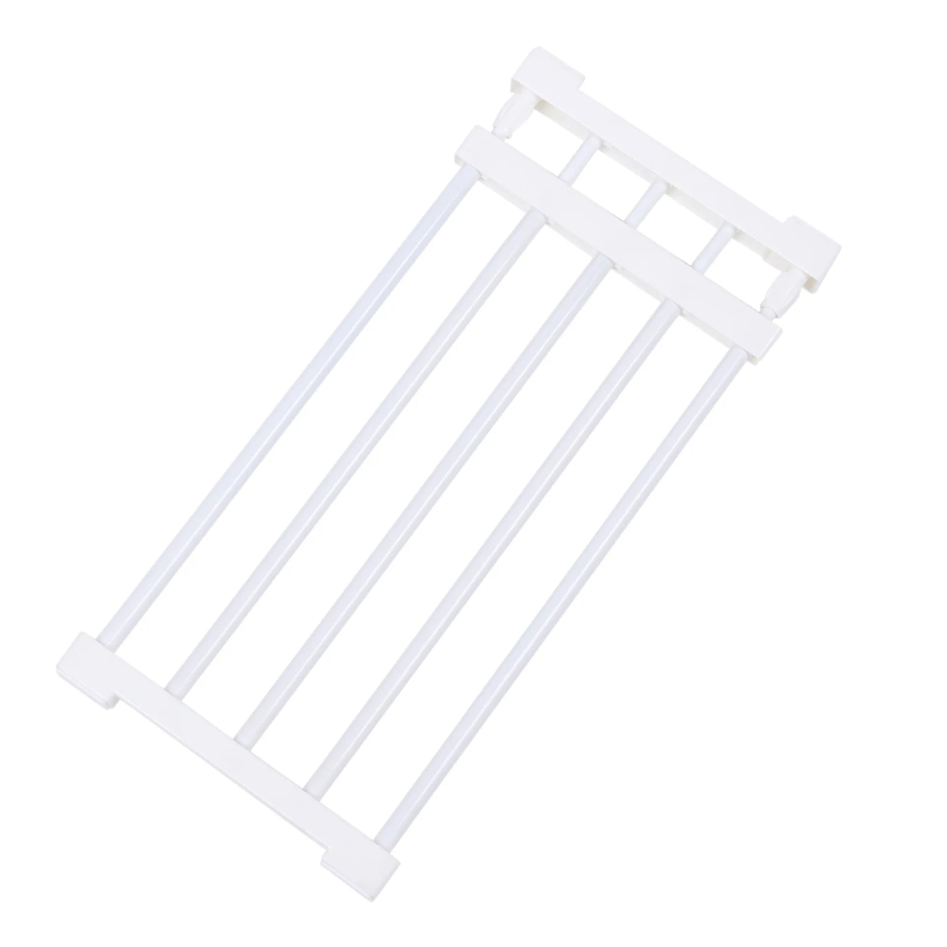 White Closet Organizers Expandable Closet Tension Shelf Rod Adjustable Metal Storage Rack Cabinet Organizer