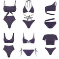Factory Wholesale Private Label Women's Eco-Friendly Fabric Paisley & Gingham Print 2-Piece Reversible Anti-UV Bikini Set