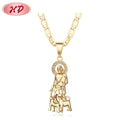 Gold Jesus Cross Hip Hop Pendant Necklace 18k Gold Plated Mens Chain Necklace With Pendant