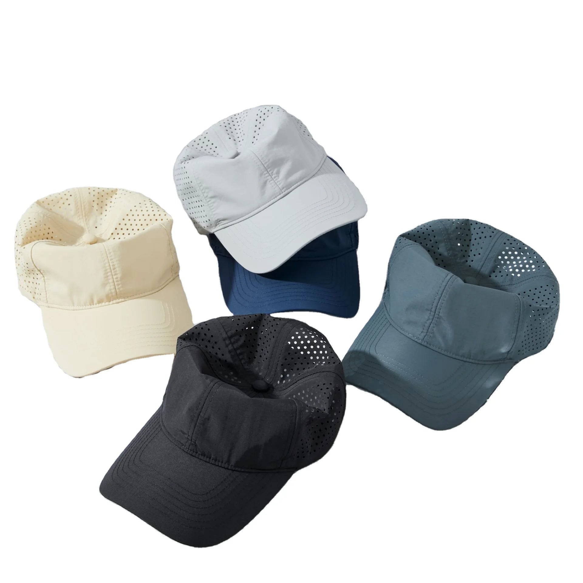 2023 New Sports Quick Dry Cap for Men Unstructured Blank Baseball Cap Nylon Trucker Hat With Drawstring Back Snapback Hat