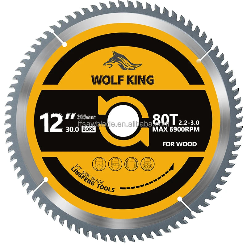 China Industrial Grade TCT Circular Saw Blade OEM Available White Finish 300mm for Cutting Wood and MDF Factory Direct Supply
