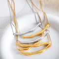 Stainless Steel Irregular Bone Joints Pendant Necklace Snake Bone Chain 18k Gold Plated Necklace Collier En Acier Inoxydable