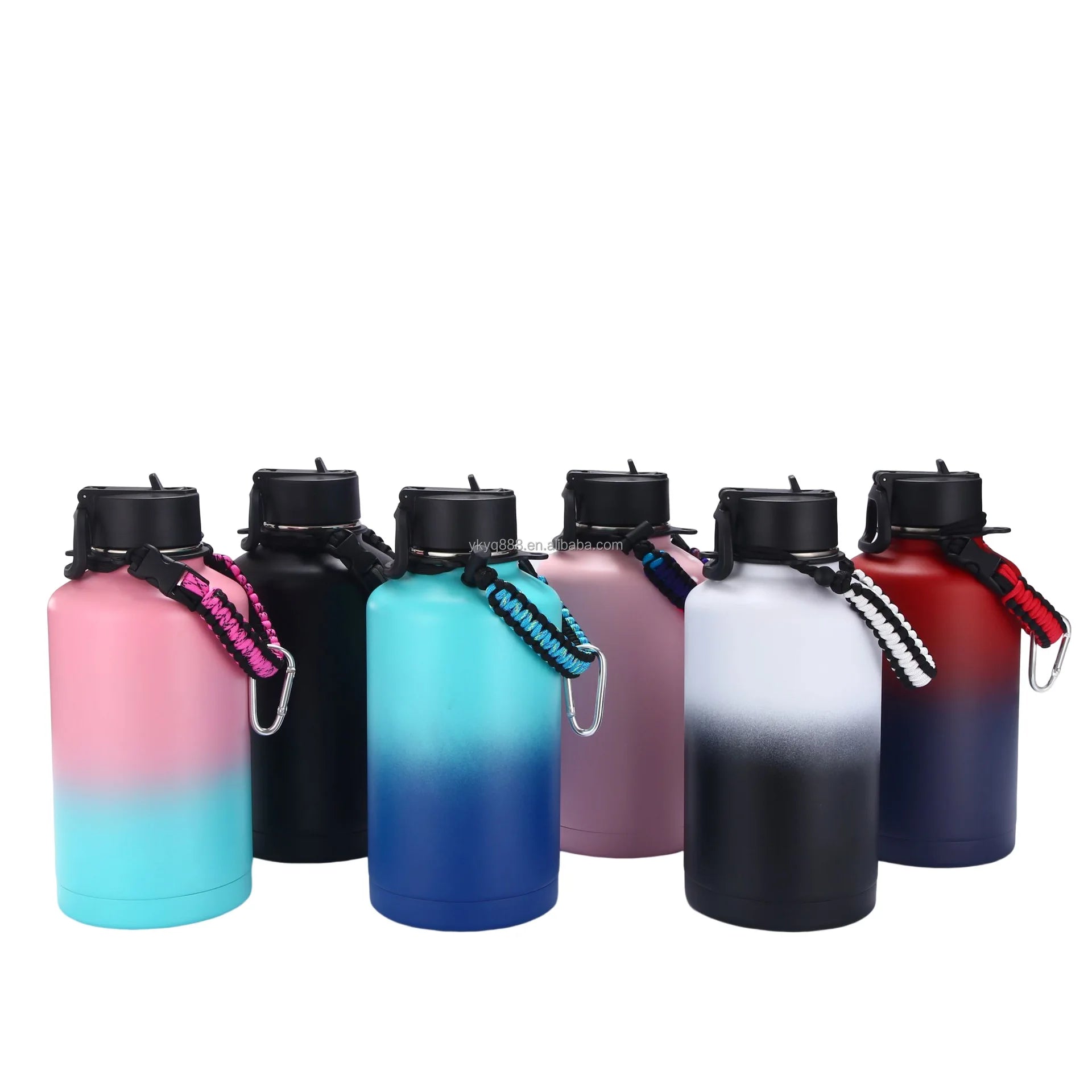 32oz 64oz Double Wall Stainless Steel 304 Eco-Friendly Vacuum Flask Boot Handle 12-24hr Thermal Insulation for Direct Drinking