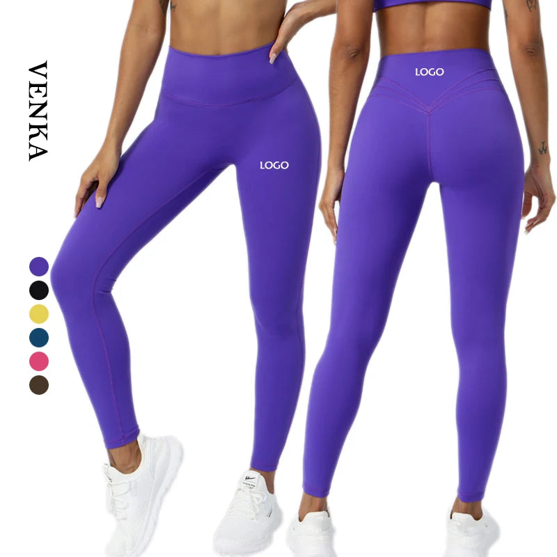 Custom Sweatpants Women's Soft High Waist Nylon Spandex Butt Lifting Sports Pants No T Line Fitness Women Yoga Pants Leggings