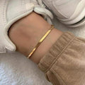 EManco New Arrival Tarnish Free Stainless Steel 14K Gold Plated Snake Chain Anklet for Women Trendy Party Fashion Jewelry