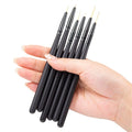 Wood Handle 6/9/12/15/18/24mm Black Soft Nylon Thin Hair Nail Art Super Liner Brush Set