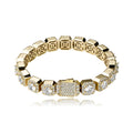New Light Luxury Square Rock Sugar Chain Zircon Bracelet Trendy Hip Hop Spring Buckle Men's Bracelet Accessories