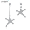 LUOTEEMI Zircon Bling Jewelry Drop New Designer Woman Korean Zirconia Jewellery Popular Earing Earring Star