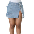 2026 New Arrival Summer Clothing Fashion Personality Single Breasted Pocket Slit Irregularity Denim Skirt Women's Mini Skirts