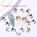 Full Diamond Doll Nail Accessories Metal 3D Alloy Kawaii Cute Cartoon Beauty Girl Head Rhinestones Decoration Nail Art Charms