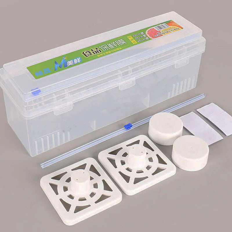 NFS2022 Custom Ziplock Bag Storage Organizer Aluminum Tin Foil Plastic Wrap Dispenser With Slide Cutter