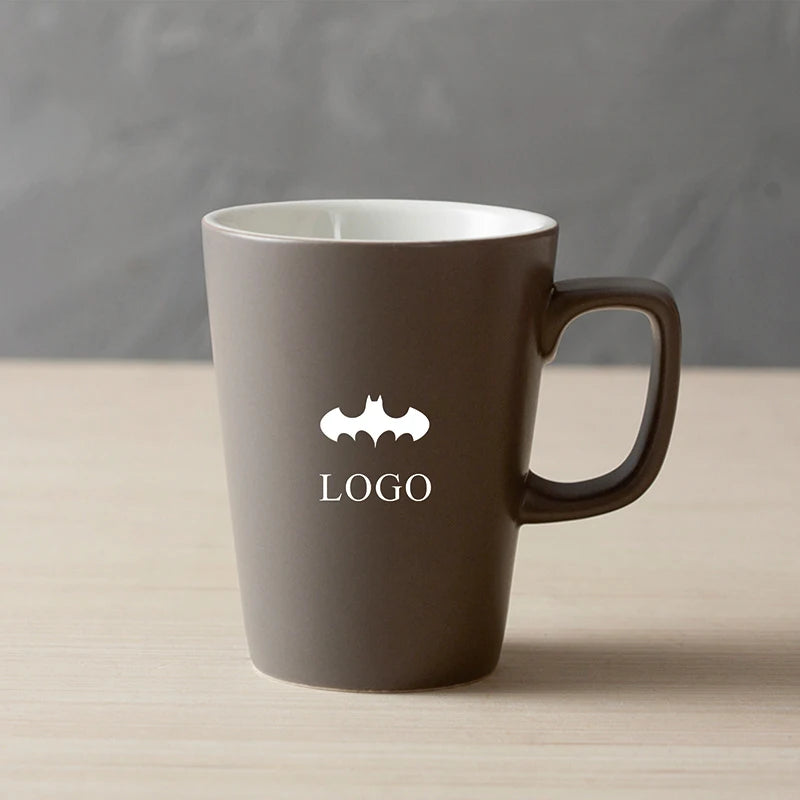 12 Ounce 380ml Large-Sized Matt Black Porcelain Coffee Mug Colorful Dishwasher Microwave Safe Food Contact Safe for Restaurant