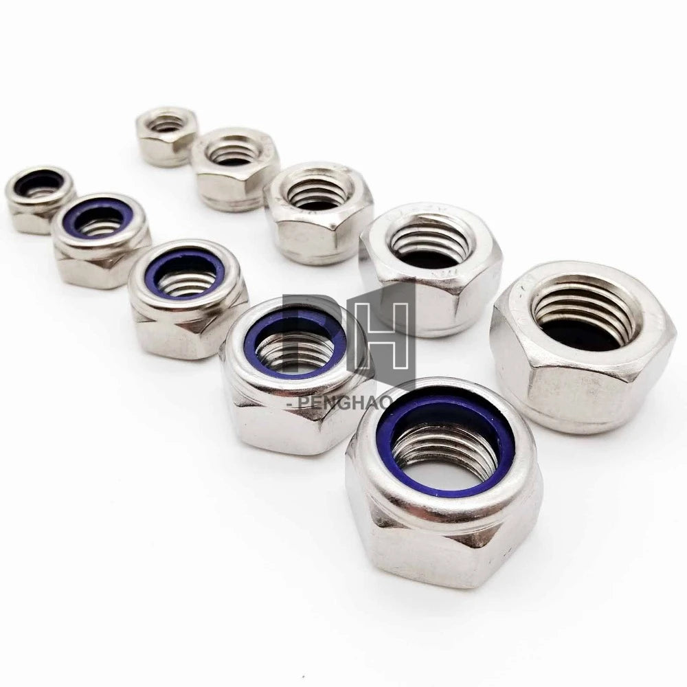 DIN985 M2 M2.5 M3 M4 M5 M6 M7 M8 M10 M12 M14 M16 M18 M20 M22 M24 M27 Self-locking Nuts Hex Nylon Lock Nut