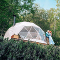 6m Glamping Geodome Clear Round Igloo Dome House Tent With Bathroom