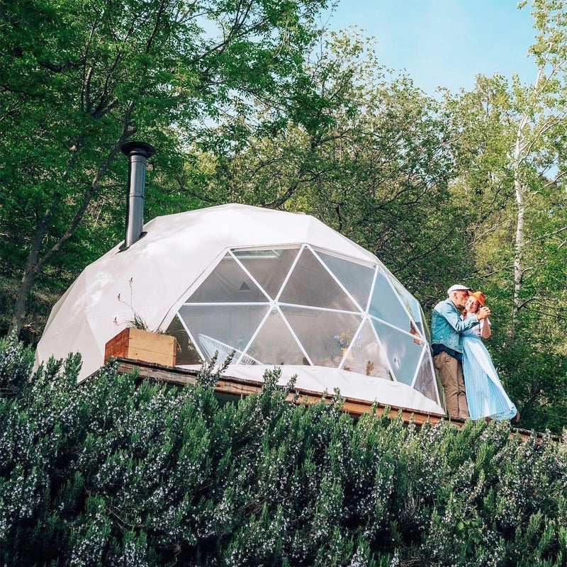 6m Glamping Geodome Clear Round Igloo Dome House Tent With Bathroom