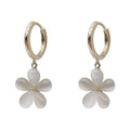Hot 925 Silver Needle Opal Small Hoop Earrings Flower Wholesale for Girl