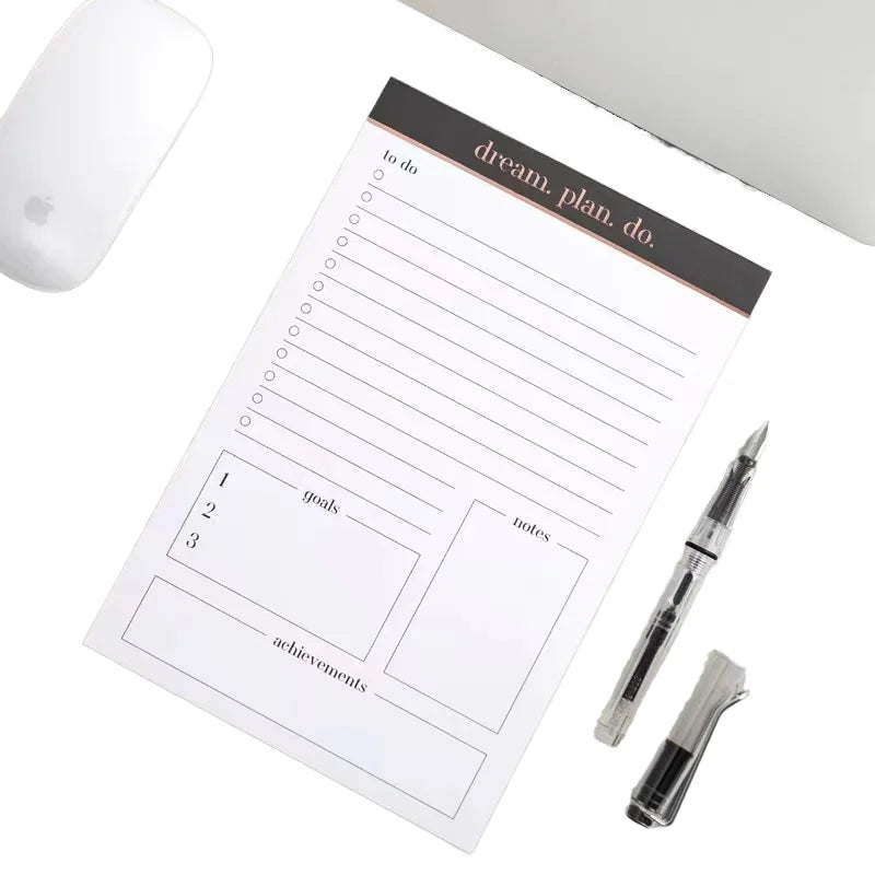 Custom A5 Notepad Perforated Tear Pages Lined Writing Pad PVC Paper Cover Pencil Painting Loose-leaf Saddle Binding