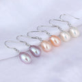 Freshwater Pearl Stud Earrings-Sterling Silver & 925 Silver Hooks Platinum Plated Trendy Design