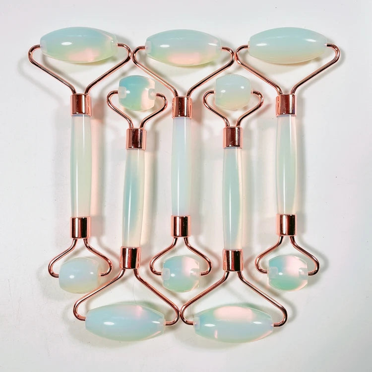 Huiying Skin Care white Crystal Opalite Gem Roller Jade for Face