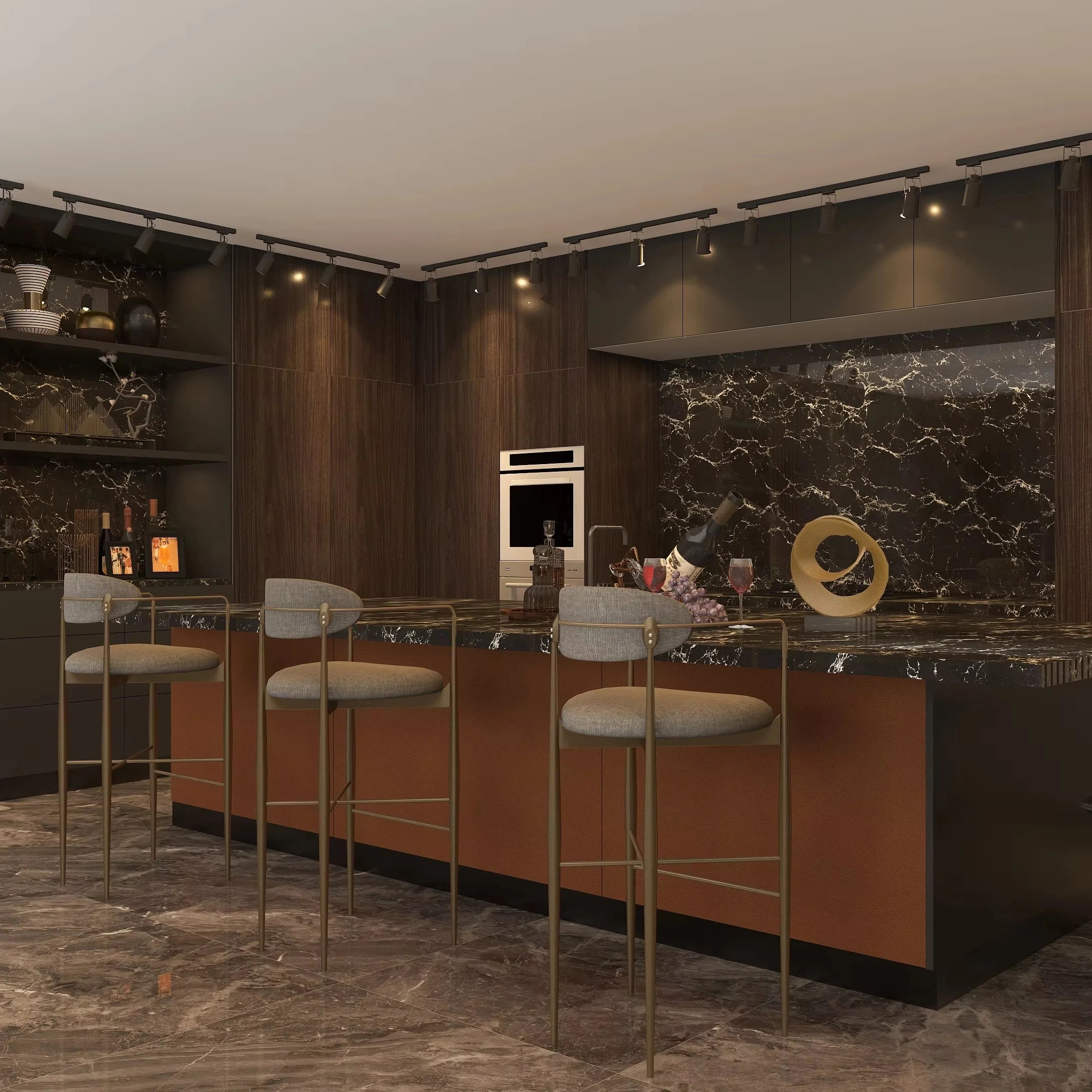 Balom Modern Island Kitchen Design Custom Kitchen Cabinets